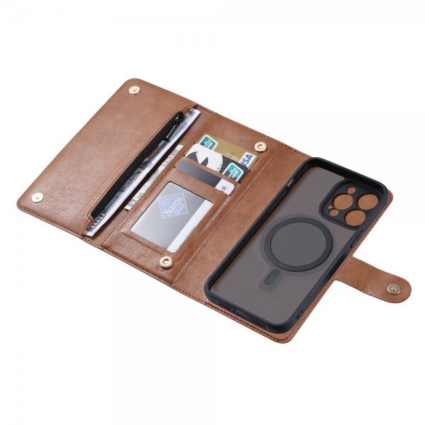 VILI iPhone 15 Pro Max Kuori Irrotettavalla Kuorella GV Series MagSafe Ruskea
