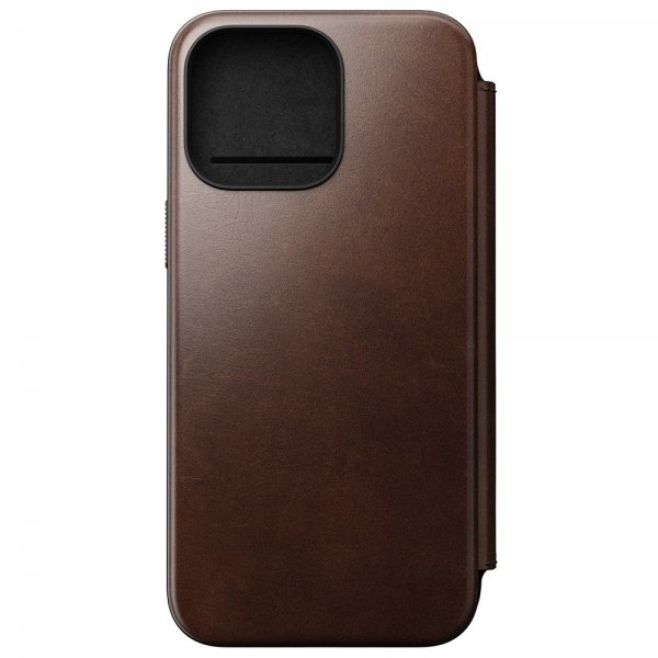Nomad iPhone 15 Pro Max Modern Leather Folio -kotelo Horween Rustic Brown