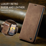CaseMe iPhone 15 Pro Max - Retro Flip -ruskea suojakotelo