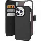 Puro iPhone 15 Pro Max -kotelo, lompakko, irrotettava 2-in-1, musta