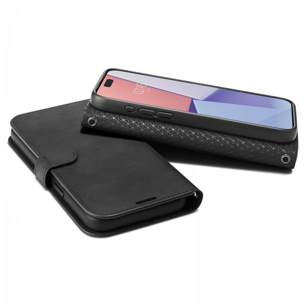 Spigen iPhone 15 Pro Max Wallet S Pro -suojakuori, musta