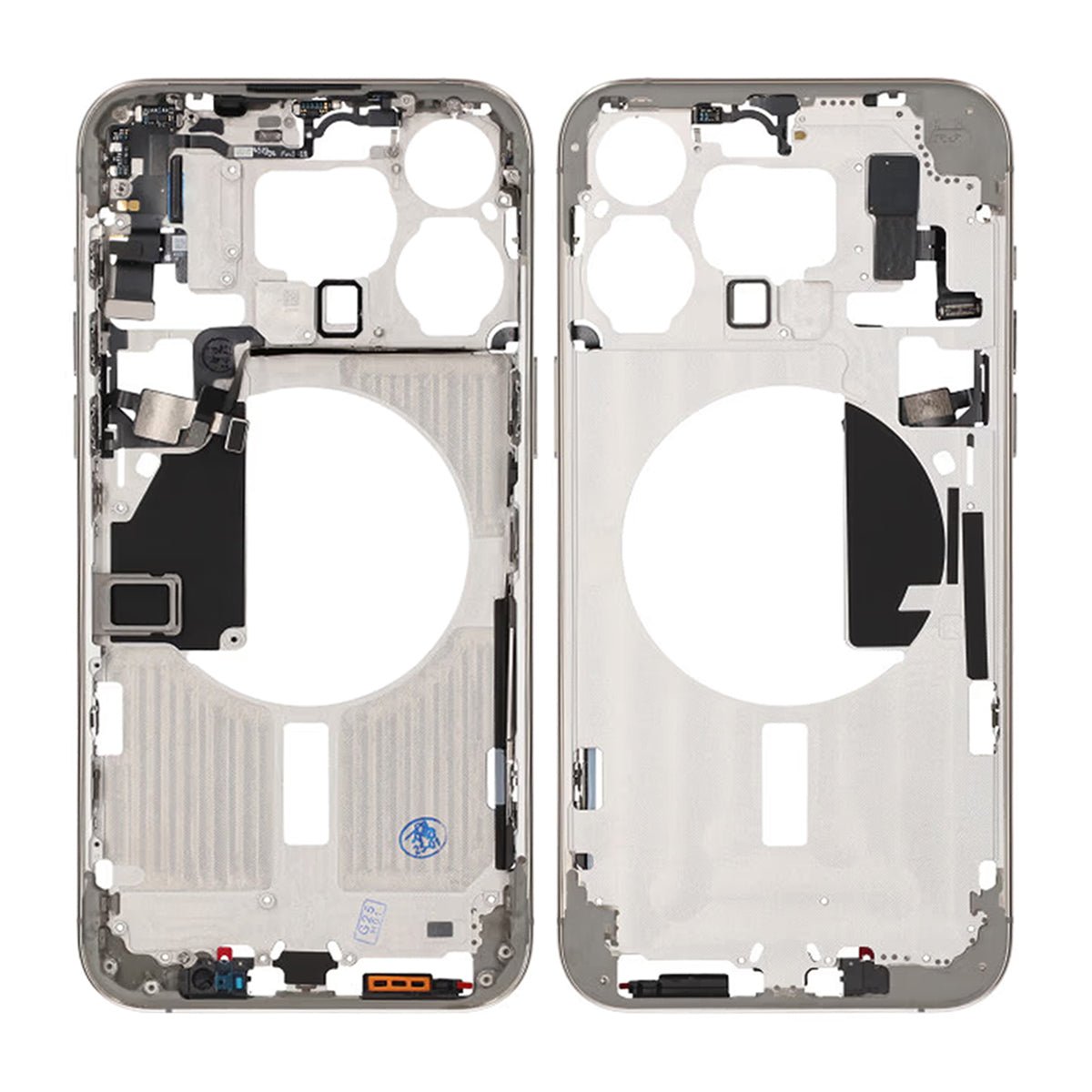 iPhone 15 Pro Max -keskikehys pienten osien kanssa, OEM – luonnontitaani