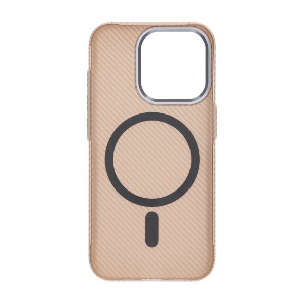 iPhone 15 Pro Max Kuori Hiilikuitukuvio MagSafe Kulta
