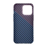 iPhone 15 Pro Max Kuori Hiilikuitukuvio Sininen Violetti