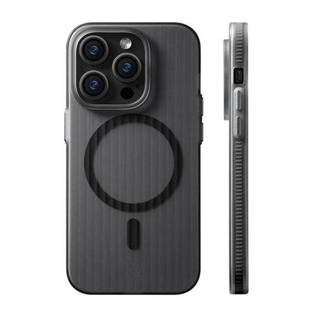 Rvelon iPhone 15 Pro Max -kuori aaltoilevalla MagSafe-pinnalla, musta