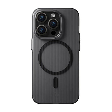 Rvelon iPhone 15 Pro Max -kuori aaltoilevalla MagSafe-pinnalla, musta