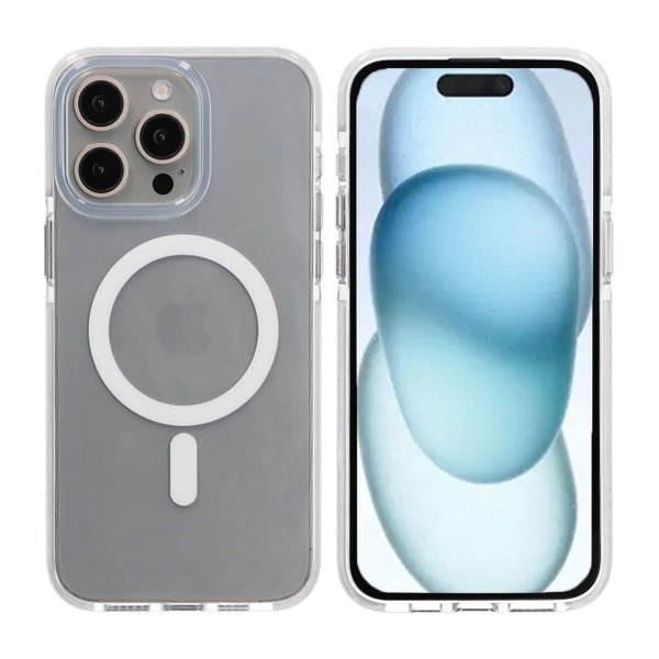 iPhone 15 Pro Max Kuori Iskunkestävä MagSafe Valkoinen