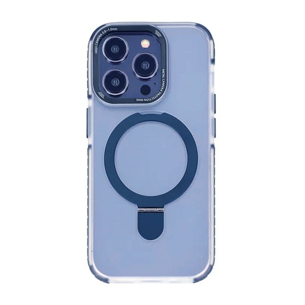 iPhone 15 Pro Max Kuori MagSafella, jossa on taittuva jalusta, sininen