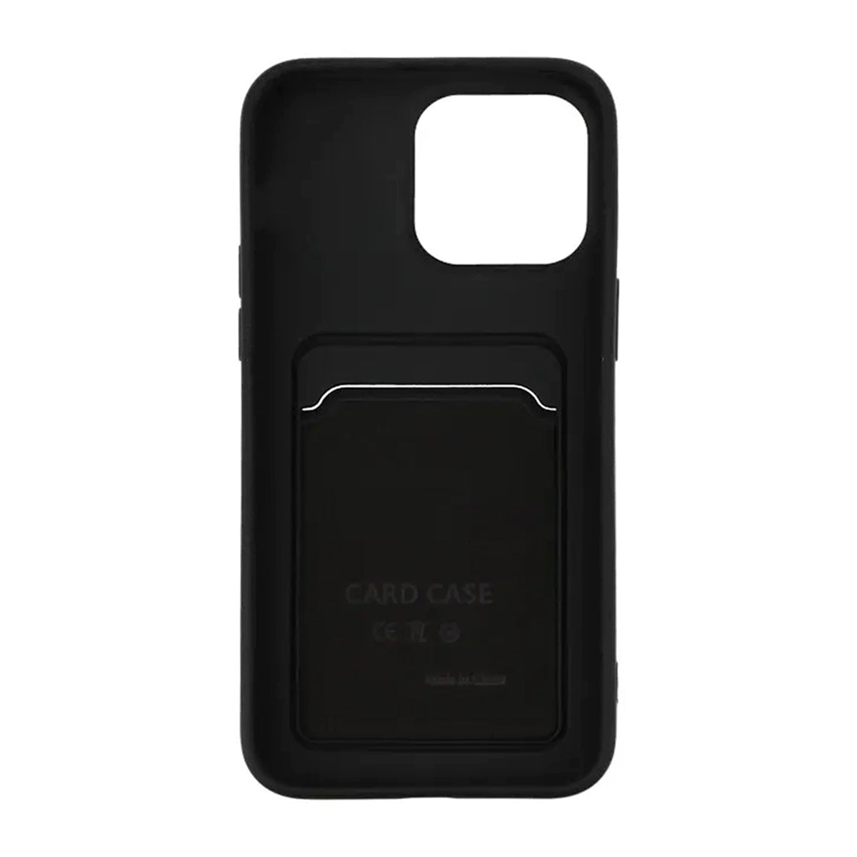 iPhone 15 Pro Max Kuori Silikoni Korttitasku Musta