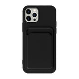 iPhone 15 Pro Max Kuori Silikoni Korttitasku Musta