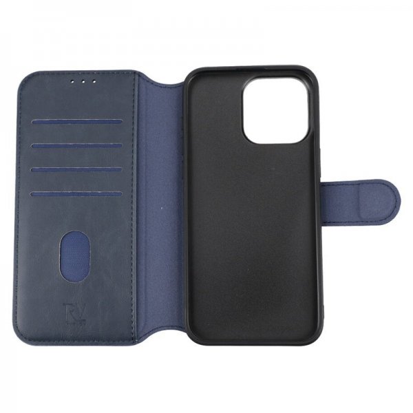 Rvelon iPhone 15 Pro Max -suojakotelo 4 korttipaikalla MagSafe-sininen