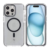 Rvelon iPhone 15 Pro Max Kuori TPU MagSafe Musta Läpinäkyvä