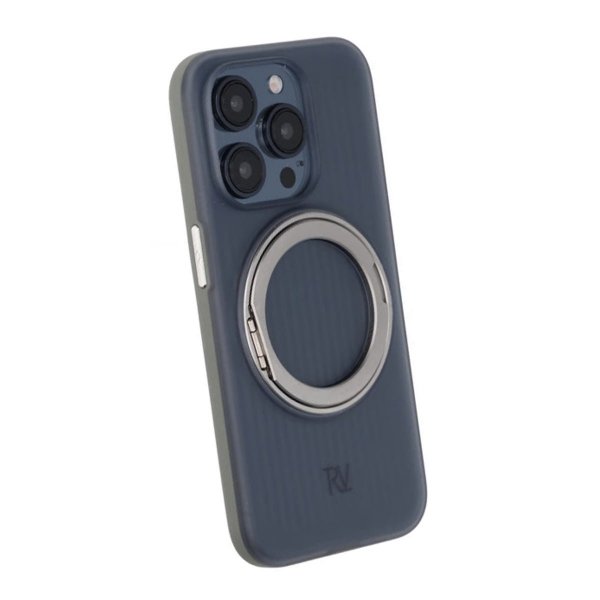 Rvelon iPhone 15 Pro Max Kuori Pyörivä MagSafe-jalusta Harmaa