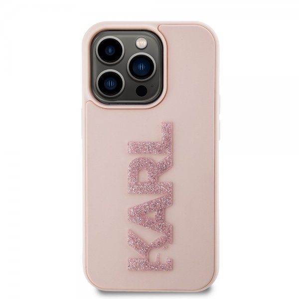 Karl Lagerfeld iPhone 15 Pro Max -suojakuori 3D Rubber Karl Pink