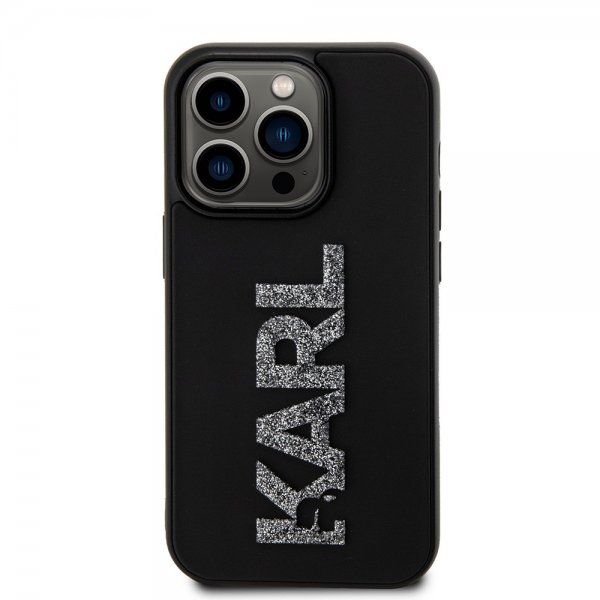 Karl Lagerfeld iPhone 15 Pro Max Kuori 3D Rubber Karl Musta