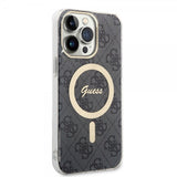 Guess iPhone 15 Pro Max Kuori 4G Pattern MagSafe Musta
