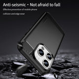 Mofi iPhone 15 Pro Max -kuori harjatulla hiilikuitutekstuurilla, sininen