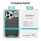 Mofi iPhone 15 Pro Max -kuori harjatulla hiilikuitutekstuurilla, sininen