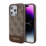 Guess iPhone 15 Pro Max Kuori Bottom Stripe MagSafe Ruskea