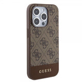 Guess iPhone 15 Pro Max Kuori Bottom Stripe MagSafe Ruskea