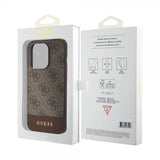 Guess iPhone 15 Pro Max Kuori Bottom Stripe MagSafe Ruskea