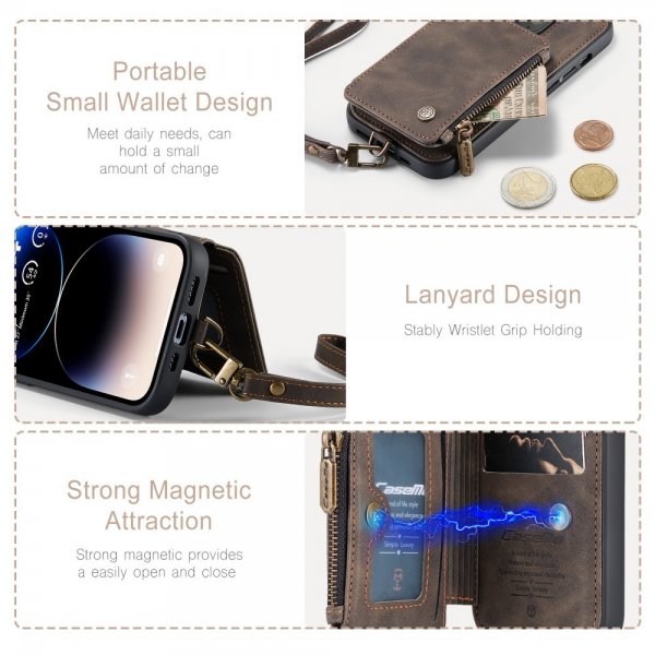 CaseMe iPhone 15 Pro Max Kuori C20-sarja Kahvi