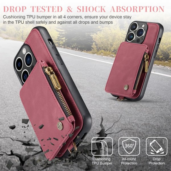 CaseMe iPhone 15 Pro Max Kuori C20-sarja Punainen