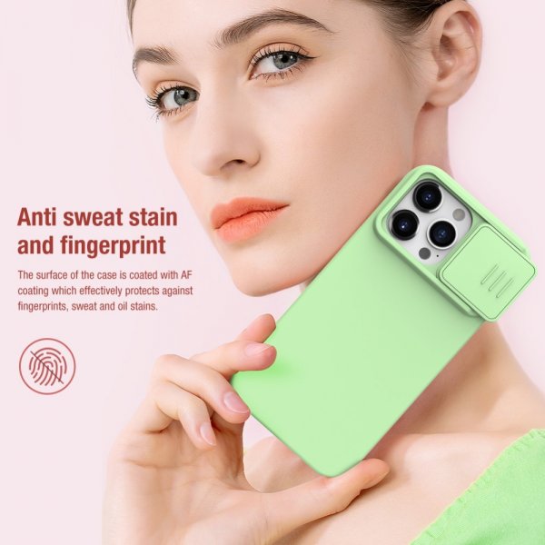 Nillkin iPhone 15 Pro Max CamShield Silky -suojakuori, vaaleanvihreä