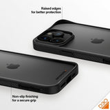 PanzerGlass iPhone 15 Pro Max -suojakuori ClearCase D3O, musta