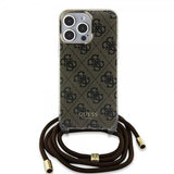 Guess iPhone 15 Pro Max Kuori Crossbody Cord Ruskea