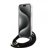 Guess iPhone 15 Pro Max Kuori Crossbody Cord Musta