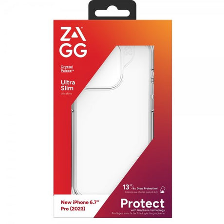 ZAGG iPhone 15 Pro Max -suojakuori Crystal Palace läpinäkyvä