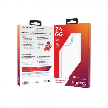 ZAGG iPhone 15 Pro Max -suojakuori Crystal Palace läpinäkyvä
