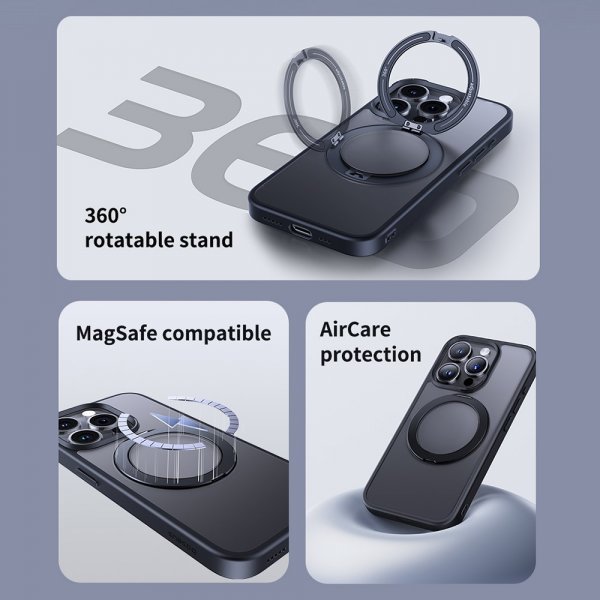 Baseus iPhone 15 Pro Max Kuori CyberLoop MagSafe Musta