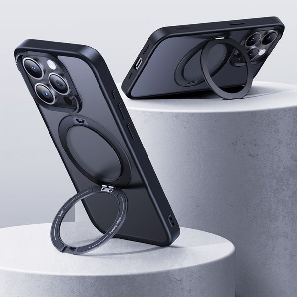 Baseus iPhone 15 Pro Max Kuori CyberLoop MagSafe Musta