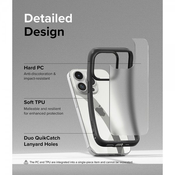 Ringke iPhone 15 Pro Max -suojakuori Fusion Bold, matta musta