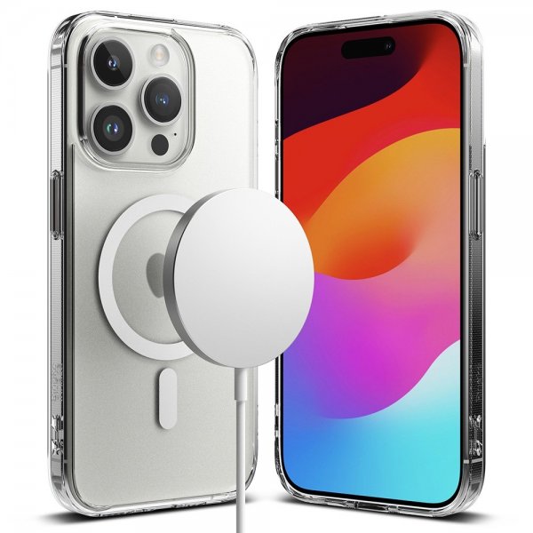 Ringke iPhone 15 Pro Max -suojakuori Fusion Magnetic Matte Clear