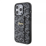 Guess iPhone 15 Pro Max Kuori G Cube Grip Stand Musta