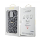 Guess iPhone 15 Pro Max Kuori G Cube Grip Stand Musta