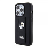 Karl Lagerfeld iPhone 15 Pro Max -suojakuori jalustatoiminnolla, musta