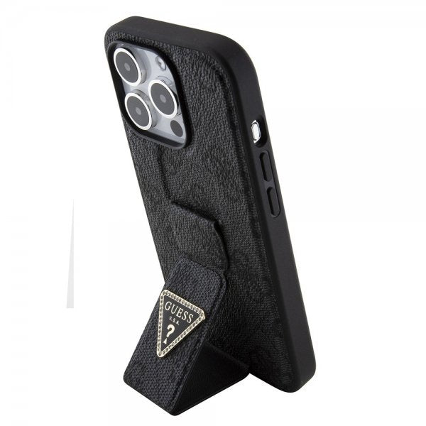 Guess iPhone 15 Pro Max Kuori Grip Stand Function Musta