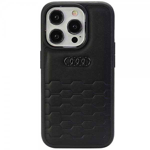 Audi iPhone 15 Pro Max Kuori GT Synteettinen Nahka Musta