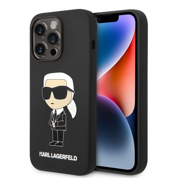 Karl Lagerfeld iPhone 15 Pro Max -kuori Ikonik NFT Musta