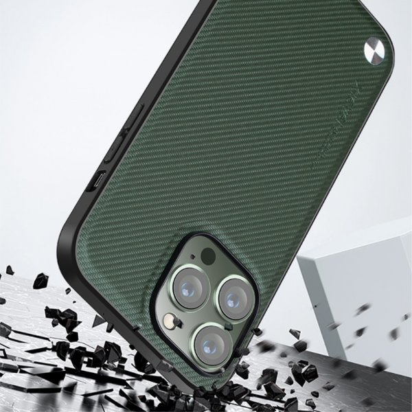 X-Level iPhone 15 Pro Max Kuori Kevlar II Series Vihreä