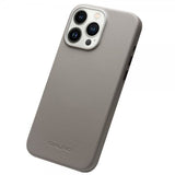 Qialino iPhone 15 Pro Max -kuori tekonahkaa, MagSafe, harmaa