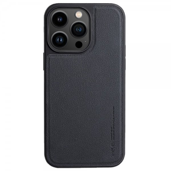 X-Level iPhone 15 Pro Max Kuori Keinonahka MagSafe Musta