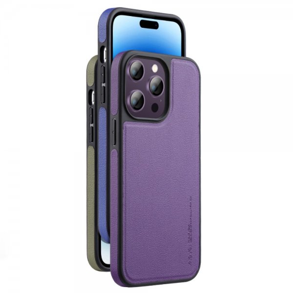 X-Level iPhone 15 Pro Max Kuori Keinonahka MagSafe Musta