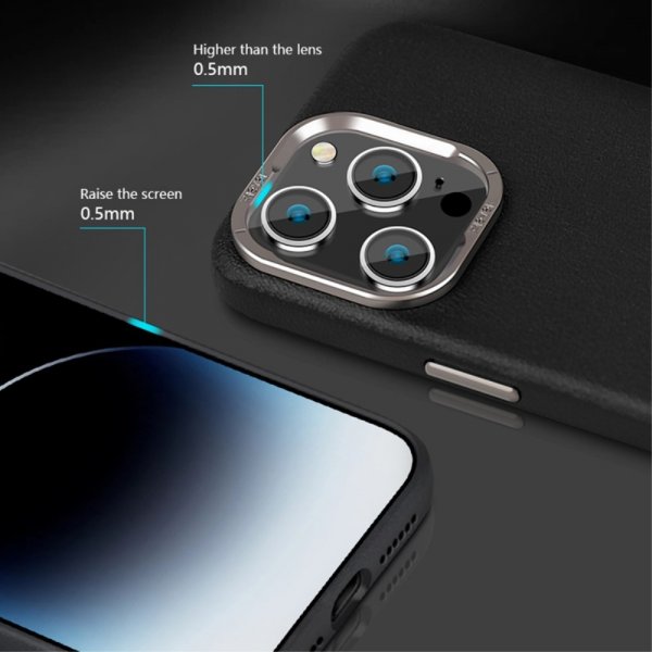 X-Level iPhone 15 Pro Max Kuori Nahkatekstuuri MagSafe Sininen