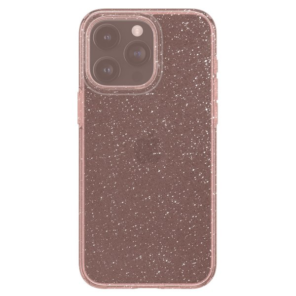 Spigen iPhone 15 Pro Max -suojakuori, Liquid Crystal Glitter Rose Quartz