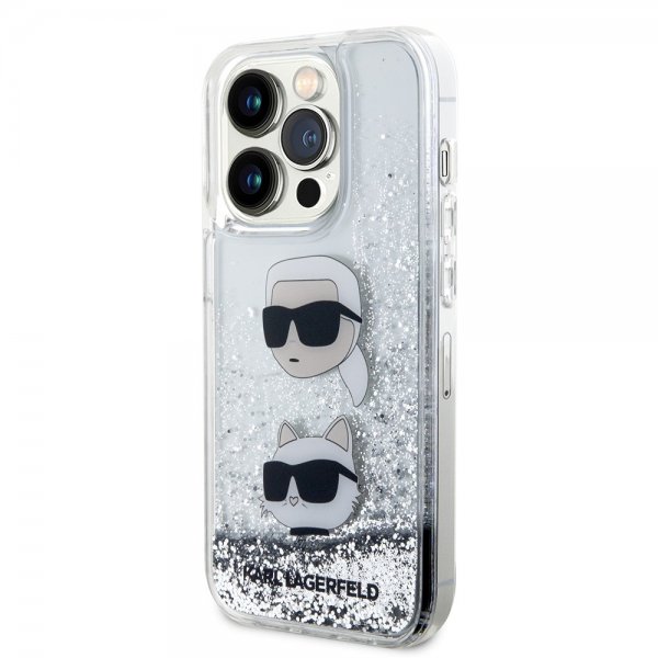 Karl Lagerfeld iPhone 15 Pro Max Kuori Liquid Glitter Karl & Choupette Hopea